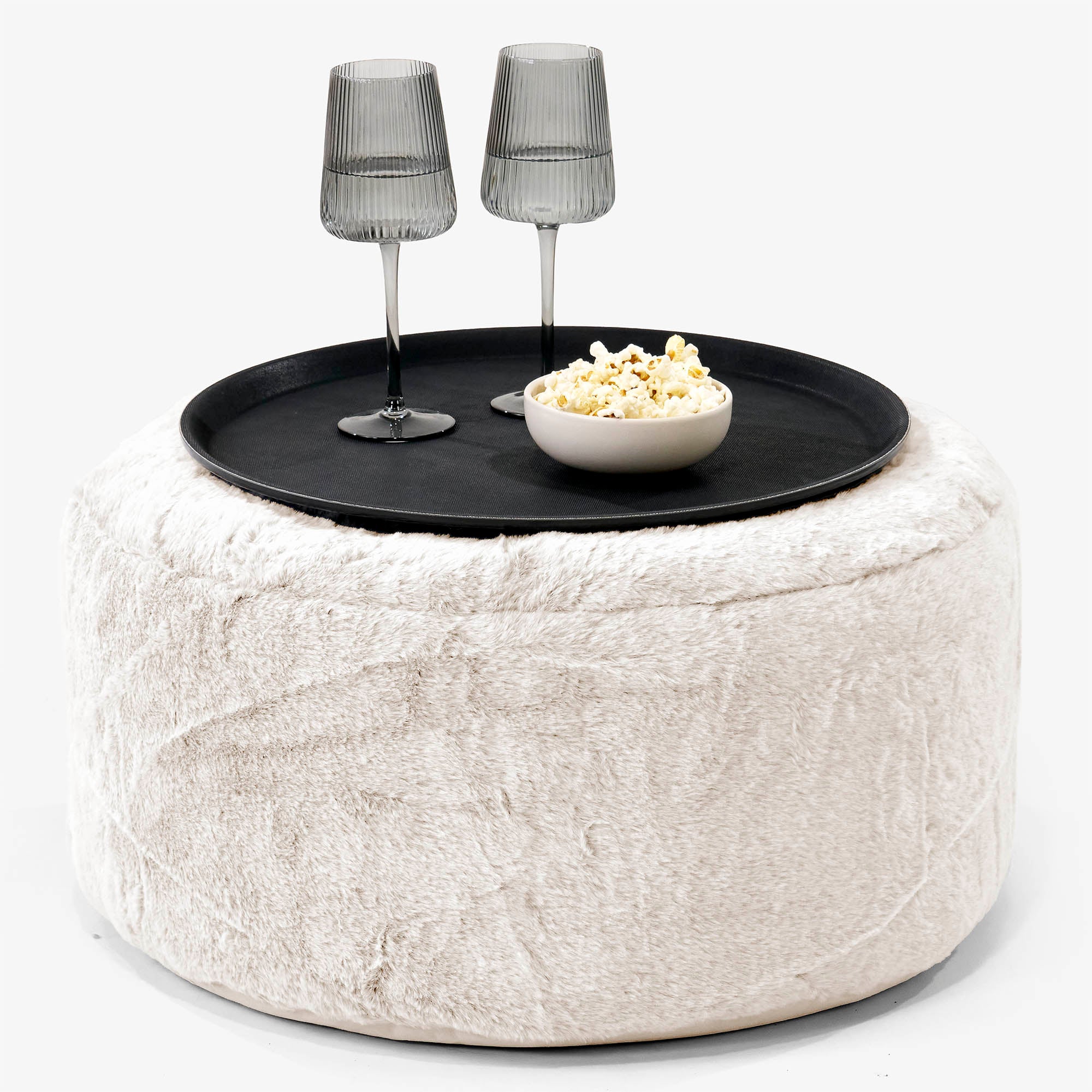 Tray Top Ottoman Pouf
